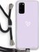 Case Company - Samsung Galaxy S20 Case with Cord - Small Heart Purple - Black Cord - Protective Phone Case