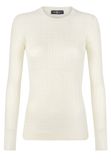 Jimmy Sanders Kabeltrui - Trui Ronde Hals - 100% Katoen Dames Ecru - Xl