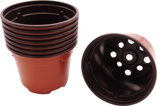 Nature - Stekpotjes - 8 stuks - h7xø9cm - zwart kunststof