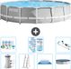 Intex Round zwembad met prismaraster – 457 x 107 cm – Grijs