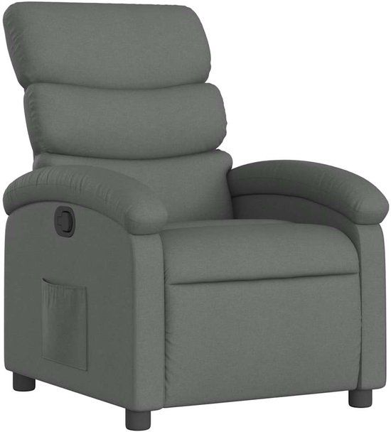 vidaXL Fauteuil verstelbaar stof donkergrijs