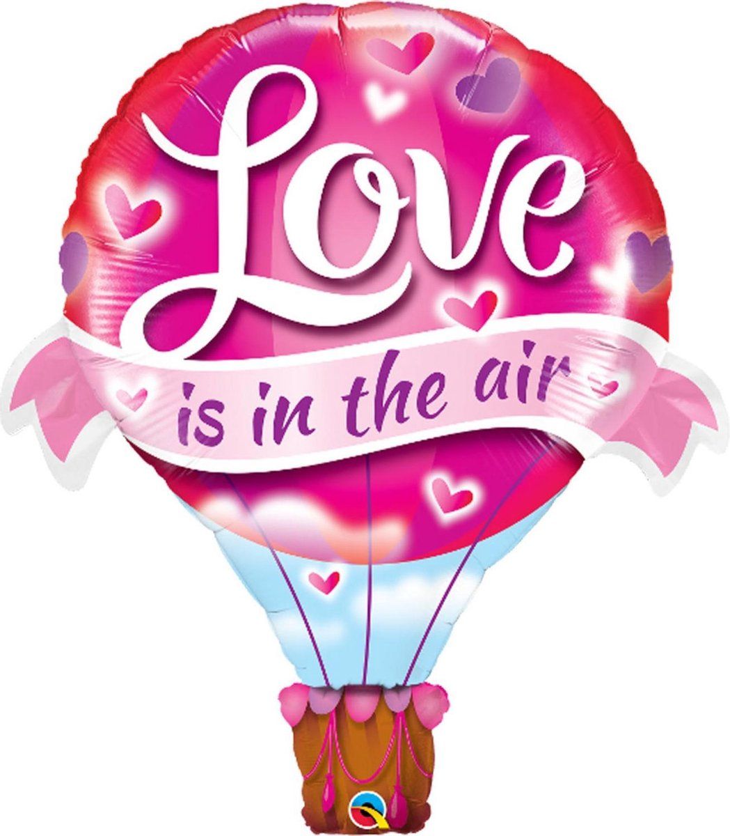 Folat Folieballon Love Is In The Air 107 Cm Roze/blauw/bruin