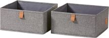 Famanu – Set van 2 stuks premium stoffen ladeboxen voor kledingopslag 30 x 30 x 15 cm grijs
