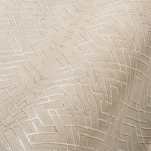 Livingwalls Travel Styles vliesbehang - behang met ornamentversiering in beige en zilver - klassiek wandbehang voor verschillende ruimtes in 10,05 m x 0,53 m
