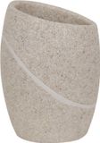 MSV MALUA Tandenborstelhouder Beker – Tumbler Badkamer – Tandenborstel Houder en Beker – Beige – 8,2 x 11,1 cm