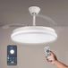 M mimotec - White Cami intrekbare plafondventilator met CCT ledlicht, diameter 107 cm, bediening via app en afstandsbediening, stil, 6 snelheden, inklapbare vleugels, timer en zomer-/winterfunctie