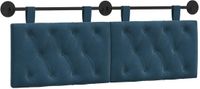 vidaXL Hangend Hoofdbord Blauw Fluweel