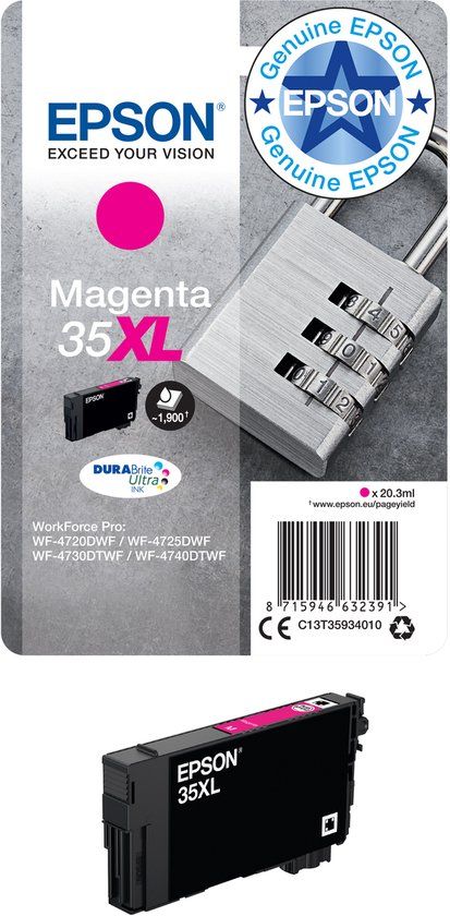 Epson 35XL Hangslot DURABrite Ultra Magenta Inktcartridge