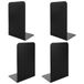 ASelected Zware Metalen Boekensteun - Twee Paar Zwarte L-vormige Met Antislip Mat Voor Thuiskantoor, Bibliotheek, Boekenplank (4 Stuks)