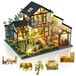 Merkloos Poppenhuis miniatuurhuis - Bouwset van hout met meubels en LED-verlichting - Zelf te bouwen