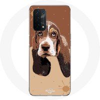 Maniacase Hoesje voor Oppo A74 5G Basset Hound hondengezicht