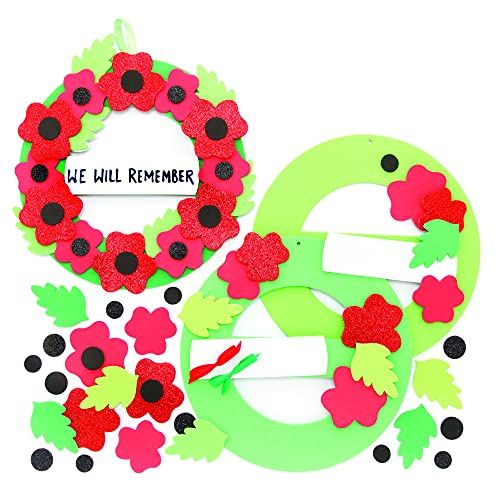 Baker Ross FE781 Klaproos kranssets - pak van 3