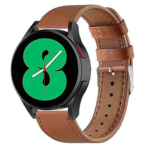 Strap-it leren bandje - strak bruin - Samsung Galaxy Watch 4 - 44mm