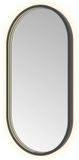 Hotbath &More Mirrors Oval LED Badkamerspiegel - Ovaal - 80 x 40 cm - Geborsteld Zwart Pvd