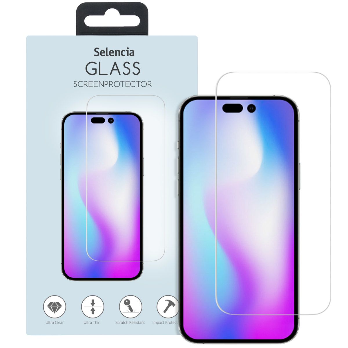 Selencia Gehard Glas Screenprotector iPhone 14 Pro - Clear - 9H