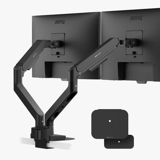 BenQ BDH01 ergo monitor arm 2 schermen zwart