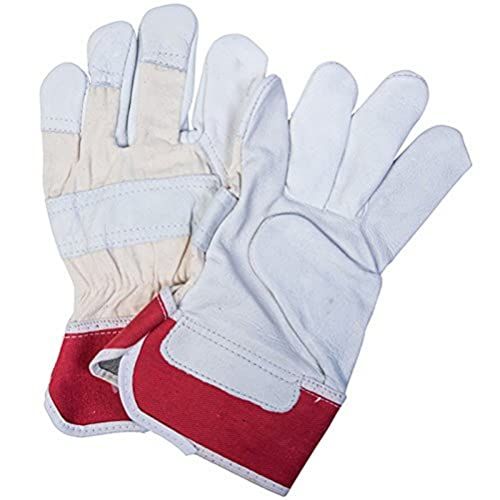 Connex Volnerf lederen handschoenen, wit/rood, maat 8