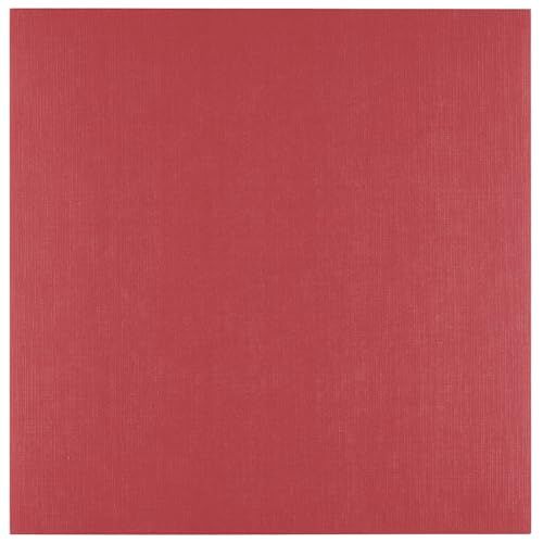 Florence Cardstock Linnenkarton - Ruby (Rood) - Gekleurd Papier - 30,5 x 30,5 cm - 100 vellen - Textuur - 250 g