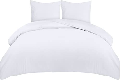 Utopia Bedding Dekbedovertrek Set - Zachte Microvezel Dekbedovertrek 240x260cm met Kussensloop 65x65cm - Beddengoed Dekbedovertrek Set (Wit)