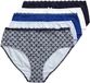 Ulla Popken - Dames - Midi-slips set van 5 - Lichtblauw - Maat 62+