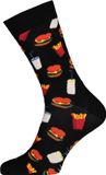 Happy Socks Hamburger Sokken Heren Zwart - Maat 47-51