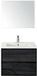 BES LED Porto Badmeubelset 70 cm - Black Oak - Keramische Wastafel Wit Slim met Spiegel