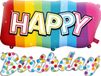 Folat Folieballonnen 'Happy Birthday' Rainbow Bday - 2 stuks