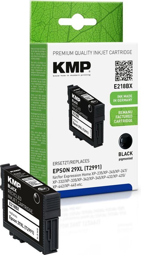 KMP Inkt vervangt Epson 29XL, T2991 Compatibel Zwart E218BX 1632,4001