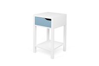TemaHome Basics nachtkastje, spaanplaat/MDF, mat wit en blauw, 34x34x59 cm