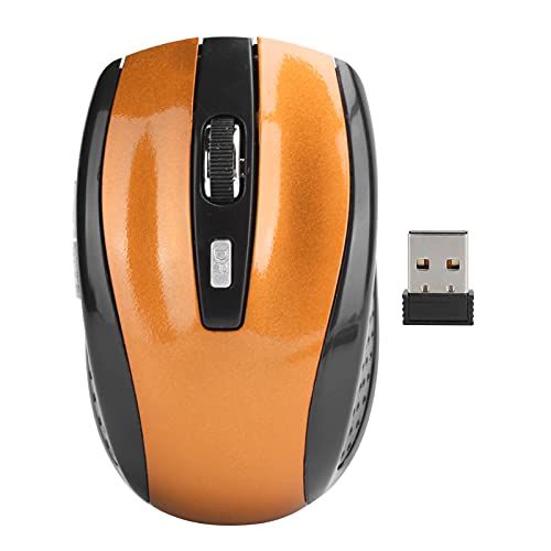 ciciglow Draadloze Muis, Stille Muis 2.4G Draagbare Mobiele Optische Muis met USB-ontvanger Instelbare DPI voor Gamingaccessoires voor Notebooks (oranje)