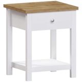 Vida Designs Arlington Bijzettafel met 1 lade woonkamer einde bank koffie laptop theetafel (wit)