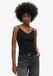 Superdry Vintage camisole côtelée en coton biologique avec bordure en dentelle - Femme - Noir