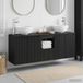 Maison Exclusive - Set van 3 wandgemonteerde badkamerschappen, zwart