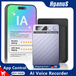 Hganus Enregistreur vocal IA portable avec contrôle d'application, stockage 64 Go, transcription/résumé IA, application ChatGPT-4, téléphone, BT 5.3