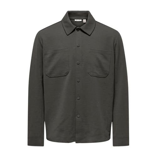 ONLY&SONS - ONSNEWKODYL LS PATCH PKT OVERSHIRT NOOS - Heren - Overhemden - S - Polyester/Viscose/Elastaan - Borstzak - Beluga