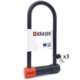 KRASER KR120L Schijfslot Solide U-hangslot SRA Goedgekeurd Motorslot Anti-diefstal Motorfiets Veiligheidsslot Ø18, 120cm breed
