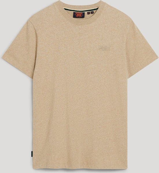 Organic Cotton Essential Logo T-Shirt - Tan Brown Fleck Marl - Men's XXL