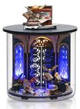 Merkloos Poppenhuis Houten doe-het-zelf bouwpakket Miniatuur poppenhuisje Met LED-verlichting en stofkap Voor volwassenen