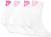 PUMA Dames 4-Pack Halfhoge Sokken Heart Wit