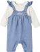 Vertbaudet 2-delige babyset met salopet van denim + body stone