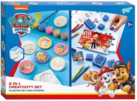 Bambolino Toys Paw Patrol creatieve knutselset gips en stempels 2in1