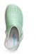 Abeba Dameswerk schoenen The Original Clog Mint/Wit – glad leer, geperforeerd, houten voetbed, OB, Src