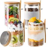 PromoHome Pots à flocons d'avoine de nuit 500ml Lot de 4