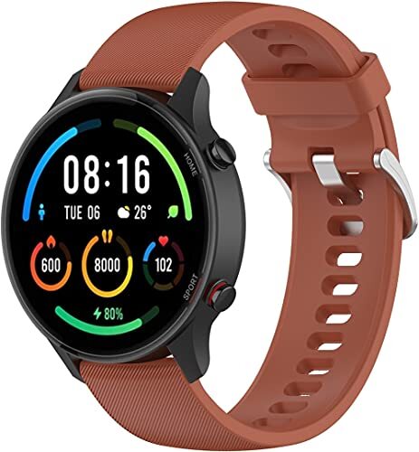 Chainfo compatibel met Xiaomi Haylou RT LS05S / Mi Watch Sport/Mi Watch Color Watch Strap, Premium Soft Silicone Watch Band Replacement Wristbands (Pattern 9)