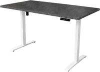 Sedero Elektrisch verstelbaar bureau - 140x80 cm - Single motor - Wit / Donker Marmer