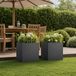 Maison Exclusive - Lot de 2 pots de jardin, couleur noire, dimensions 45 x 45 x 45 cm