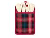 H&H Tartan pollepel van gerecycled katoen, met 4 gebruiksvoorwerpen en theedoek