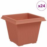 vidaXL Vierkante Bloempot Baksteenrood 33 x 33 x 26 cm Kunststof