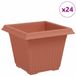 vidaXL Vierkante Bloempot Baksteenrood 33 x 33 x 26 cm Kunststof