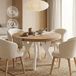 Pero Table De Salle À Manger Ronde Extensible, Style Loft, Scandinave, Diamètre : 100 / 200 Cm, Couleur: Craft Golden / Blanc